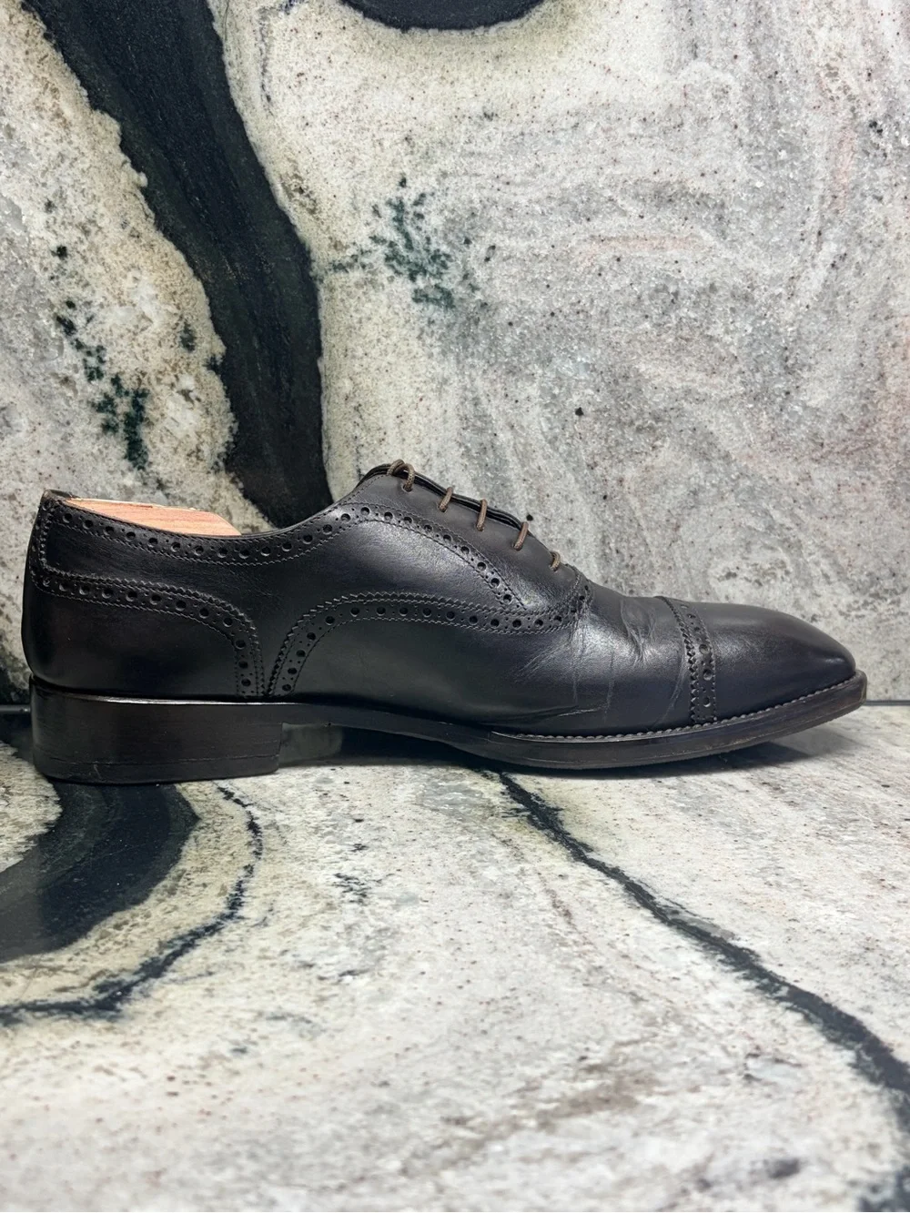 Paolo Scafora Napoli Men’s 10 Brown Leather Brogue Oxford Shoes Italy UK 9